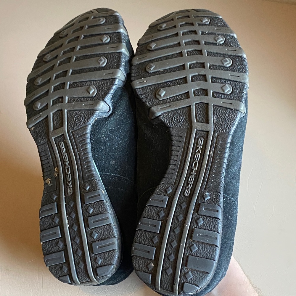 Skechers Black Slip-On Sneakers with Teal Logo Accents - Picture 5 of 6